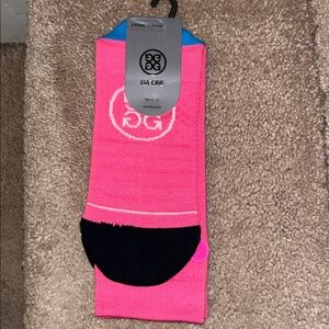 G/FORE Mens Vibrant Pink and Black Athletic Socks
